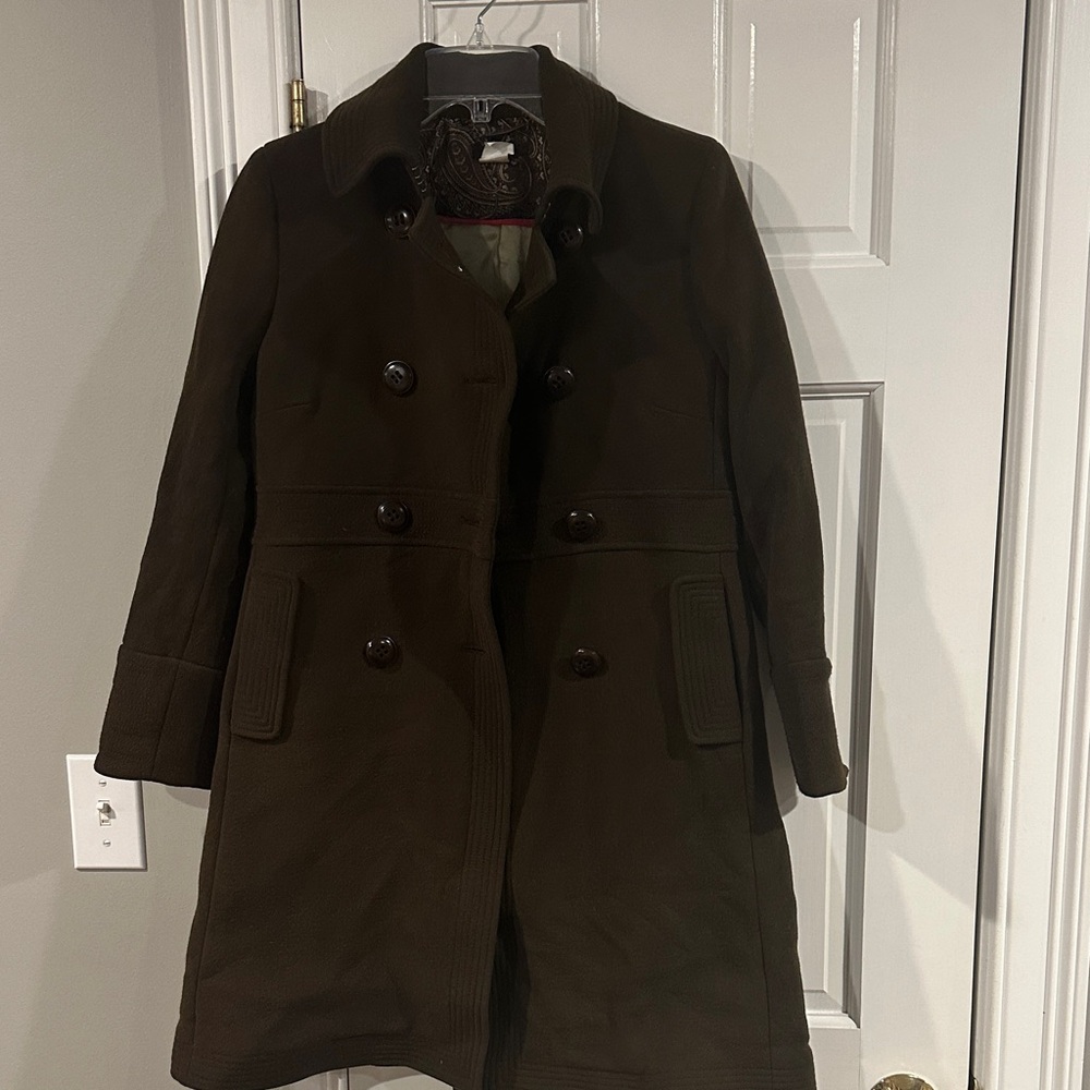 J. Crew Dark Brown Double-Breasted Trench Coat